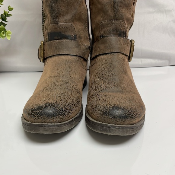 Unr8ed Brown Distressed Tall Boots - Picture 8 of 16